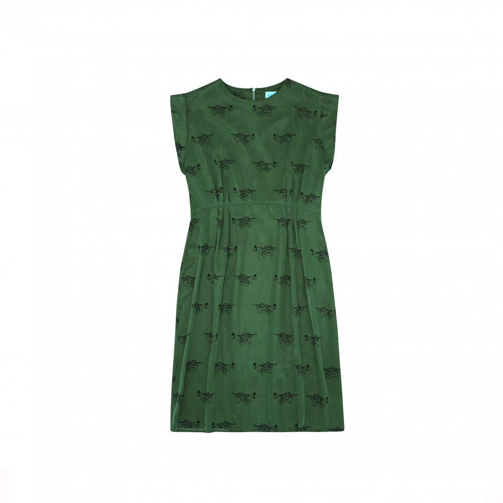 Green trumpet dress